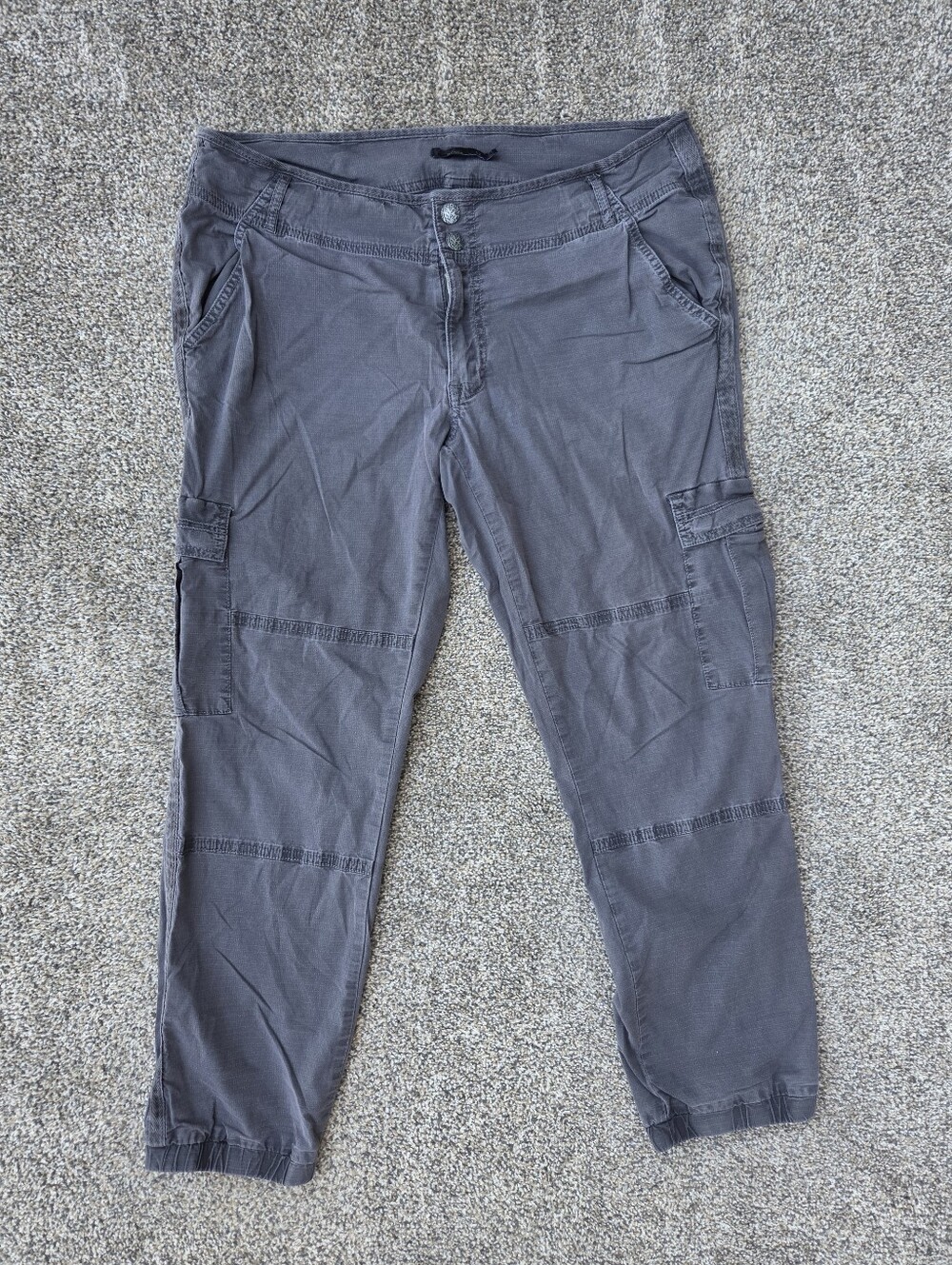 prAna Morgause Gray Cargo Jogger Hiking Pants Women's Size 12 Gorpcore Utility